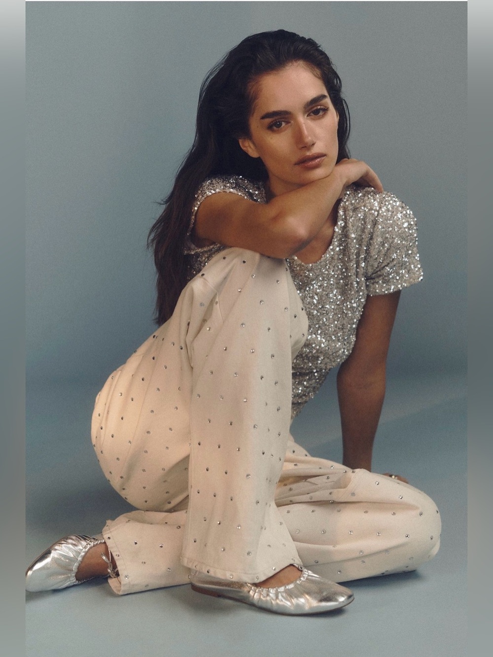 Pilcro Anthropologie Sparkle Relaxed Cuff Jeans